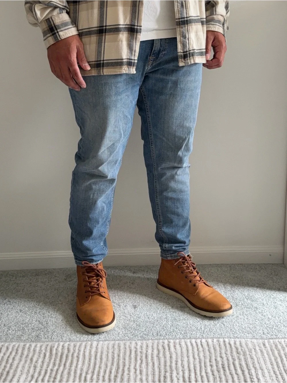 Vans Tan Leather Lace-Up Boots